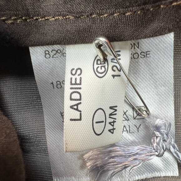 Fabiana Filippi Crushed Velvet Trouser Silk Blend Champagne Quiet Luxury Sz 44 - Picture 6 of 13